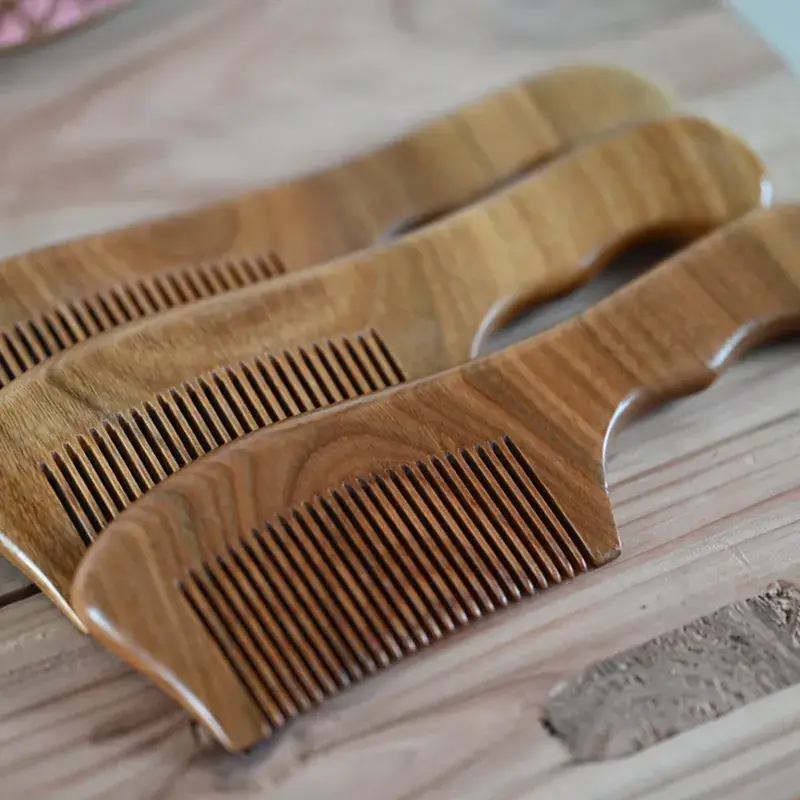 Fine-Toothed Wood Hair Combs for Men Women - Image 4
