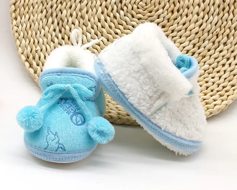 Pink Velvet Baby Shoes for 0-1 Years Old