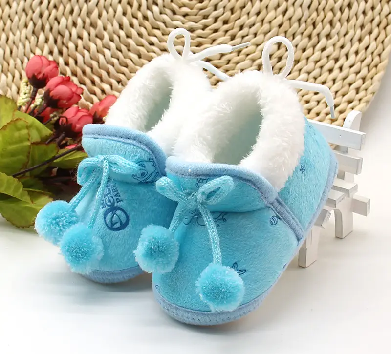 Pink Velvet Baby Shoes for 0-1 Years Old