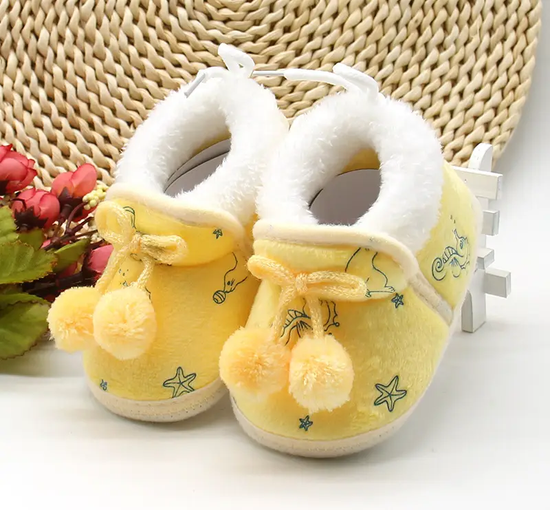 Pink Velvet Baby Shoes for 0-1 Years Old