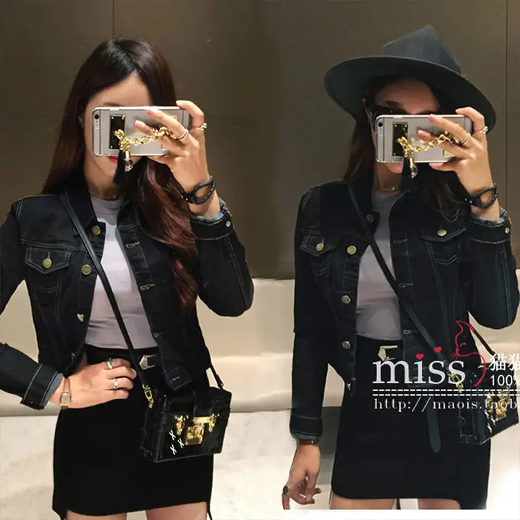 Women's Blue Long Sleeve T-Shirt Solid Color High Collar - Image 9