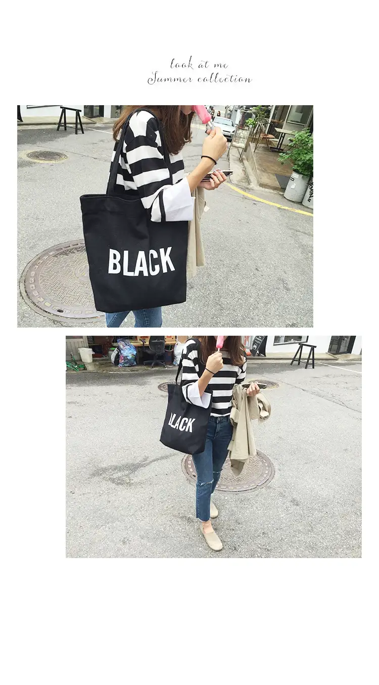 Korean Style Letter Print Large Cap Bag for Women — feature 59