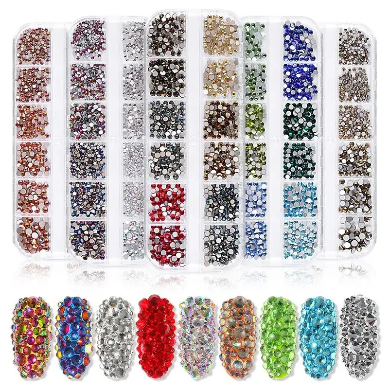 12 Grid Nail Drill Set with Mixed Glass Flat Drills - Image 7
