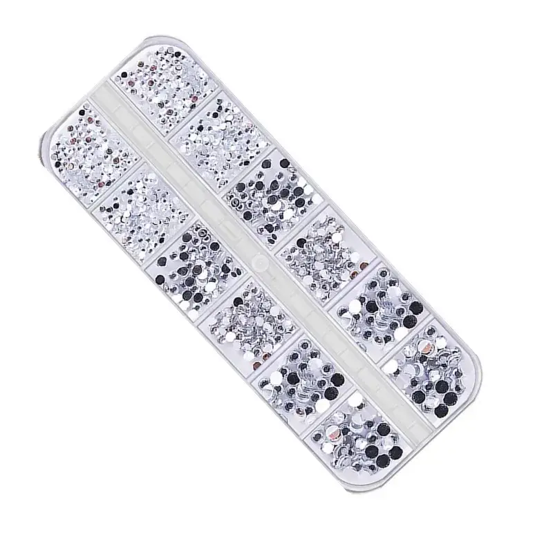 12 Grid Nail Drill Set with Mixed Glass Flat Drills - Image 4
