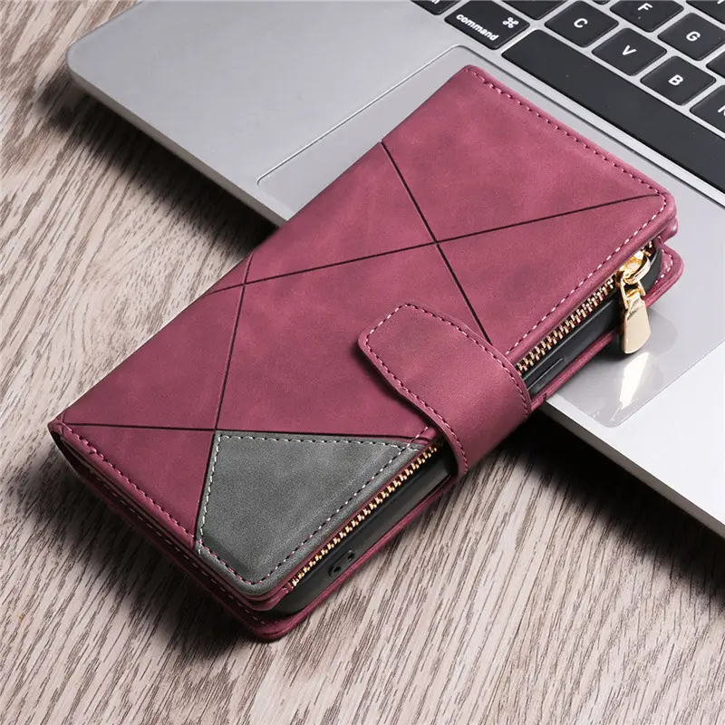 Purple Line Pattern iPhone 17 Zipper Phone Case - Image 7