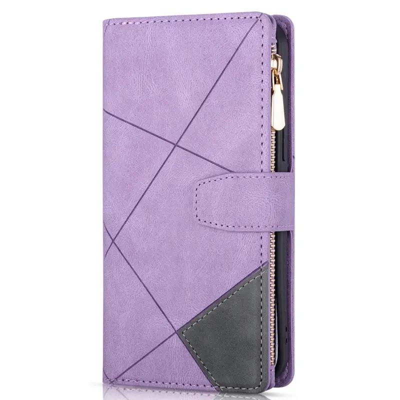 Purple Line Pattern iPhone 17 Zipper Phone Case - Image 3