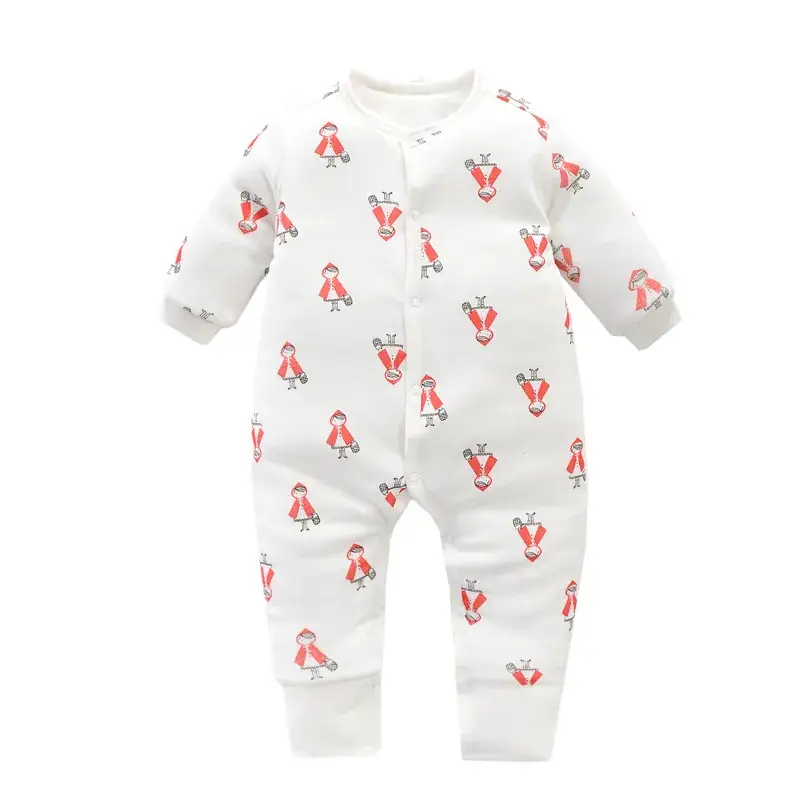 Baby Cotton Crown Print Jumpsuit Winter Warm - Image 2