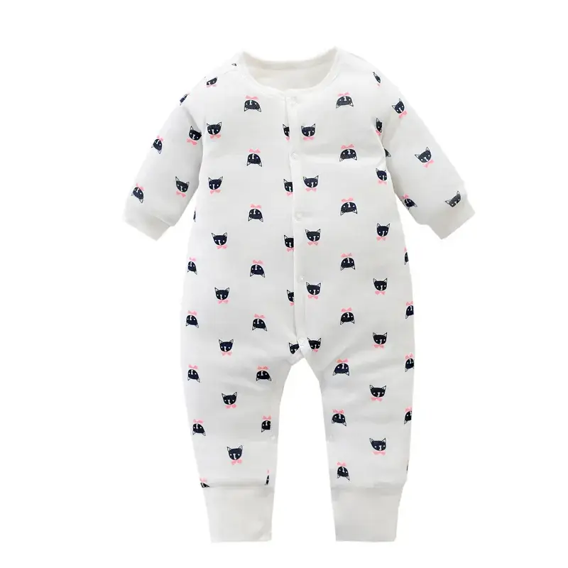 Baby Cotton Crown Print Jumpsuit Winter Warm - Image 7
