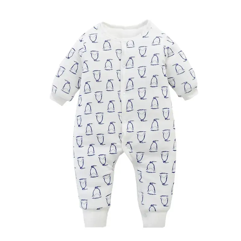 Baby Cotton Crown Print Jumpsuit Winter Warm - Image 5