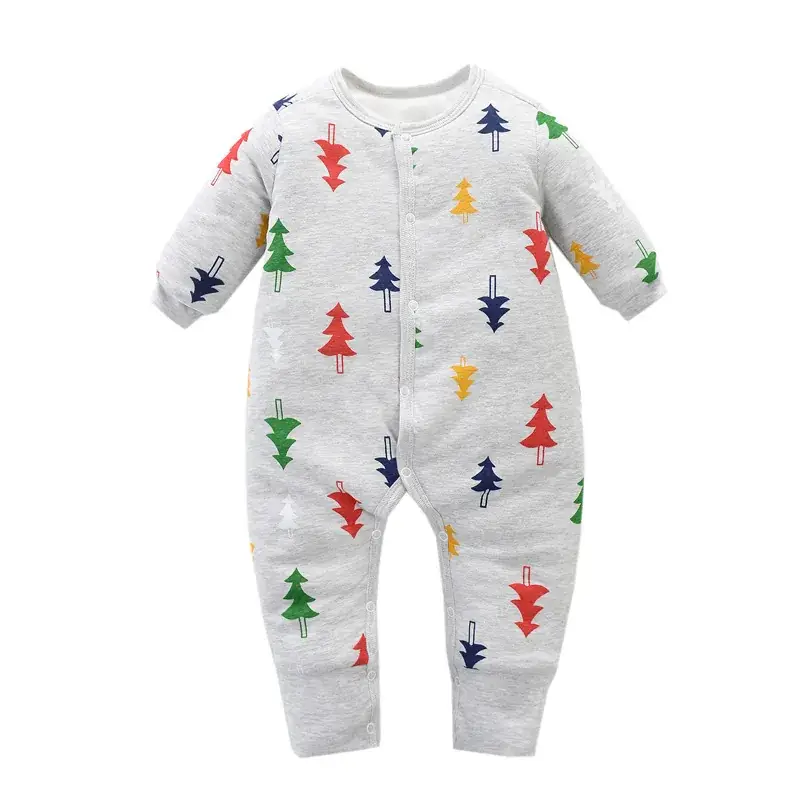 Baby Cotton Crown Print Jumpsuit Winter Warm - Image 3