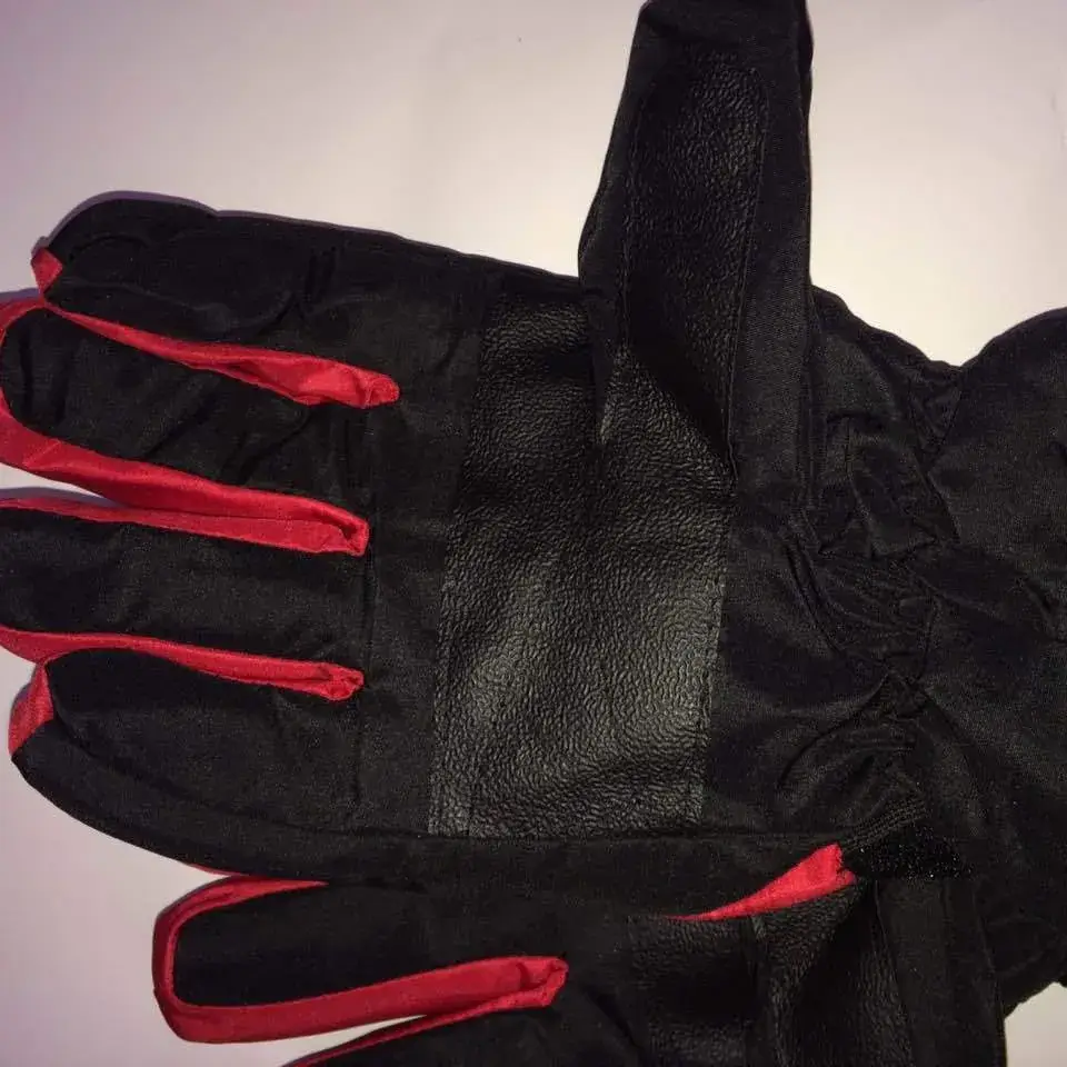 2024 Winter Ski Gloves Black Red Full Finger Warm Knitted - Image 7