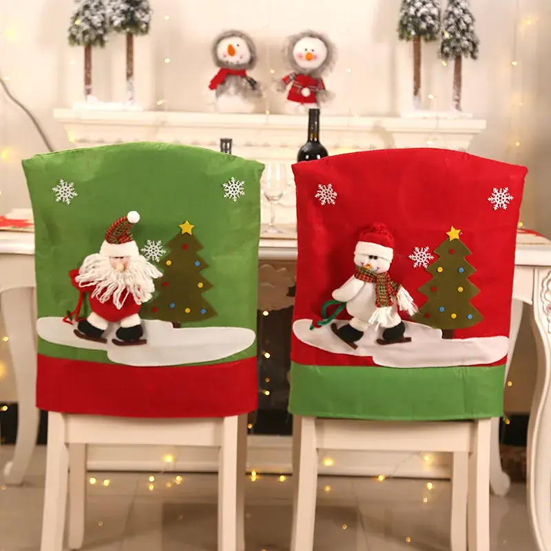 Christmas Chair Covers Santa Ski Bear Tree Decor - Image 4
