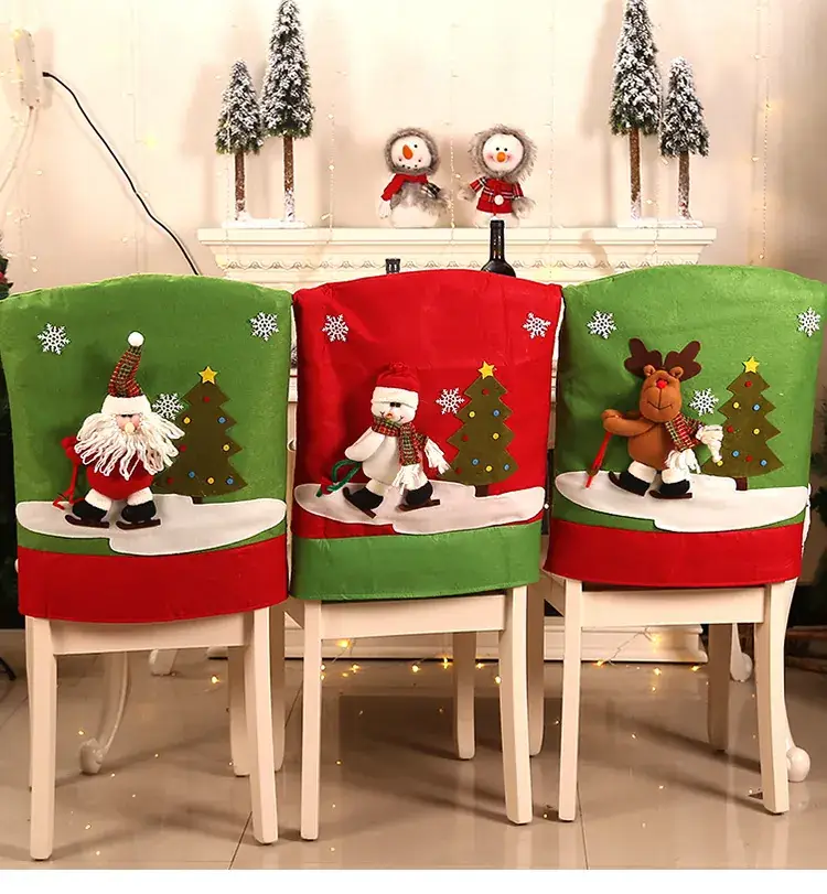Christmas Chair Covers Santa Ski Bear Tree Decor — feature 1