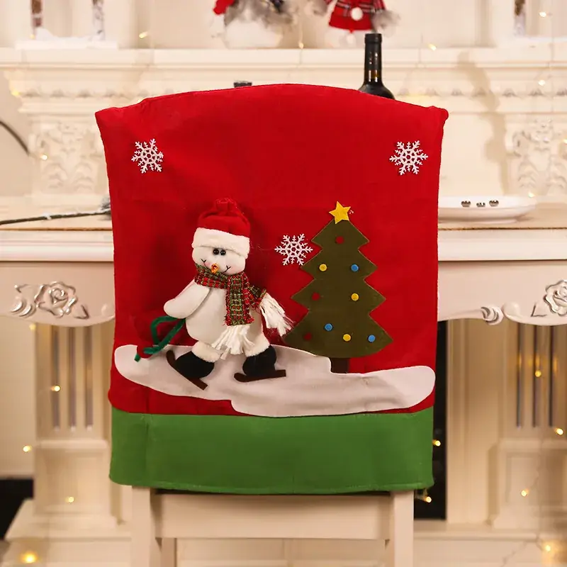 Christmas Chair Covers Santa Ski Bear Tree Decor - Image 2