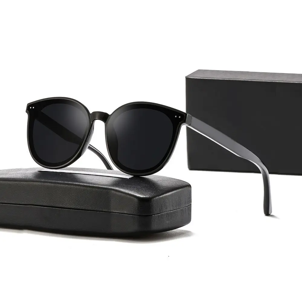 Black Polarized Sunglasses for Men Women Large Frame