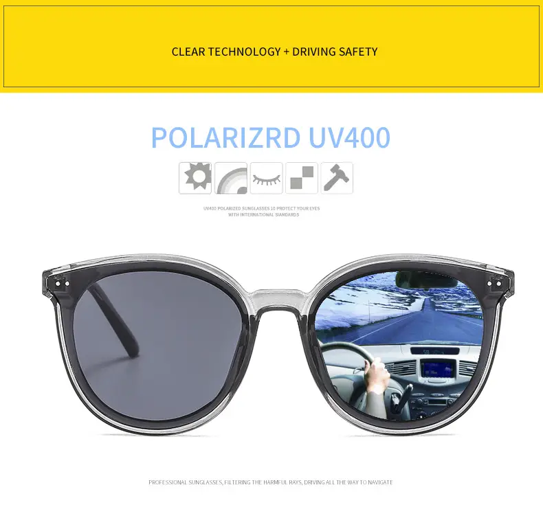 Black Polarized Sunglasses for Men Women Large Frame — feature 31