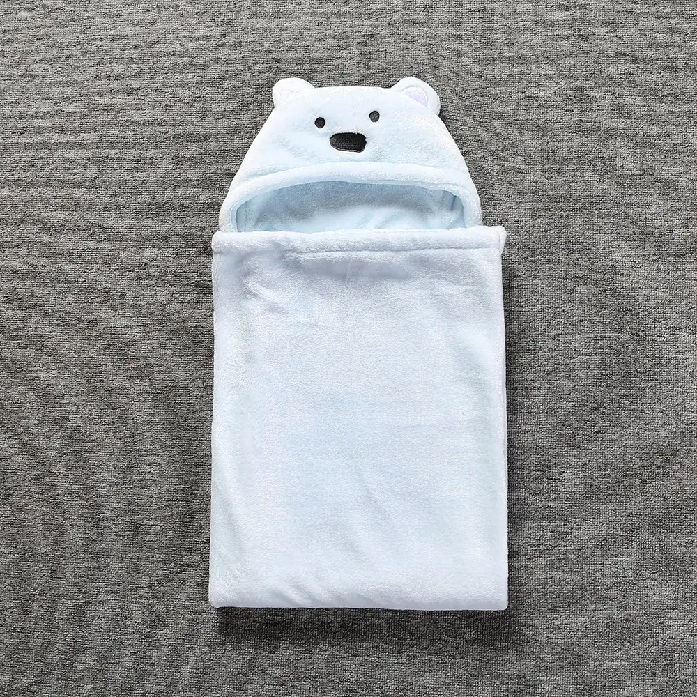 Newborn Bear Hug Blanket Light Blue Fleece