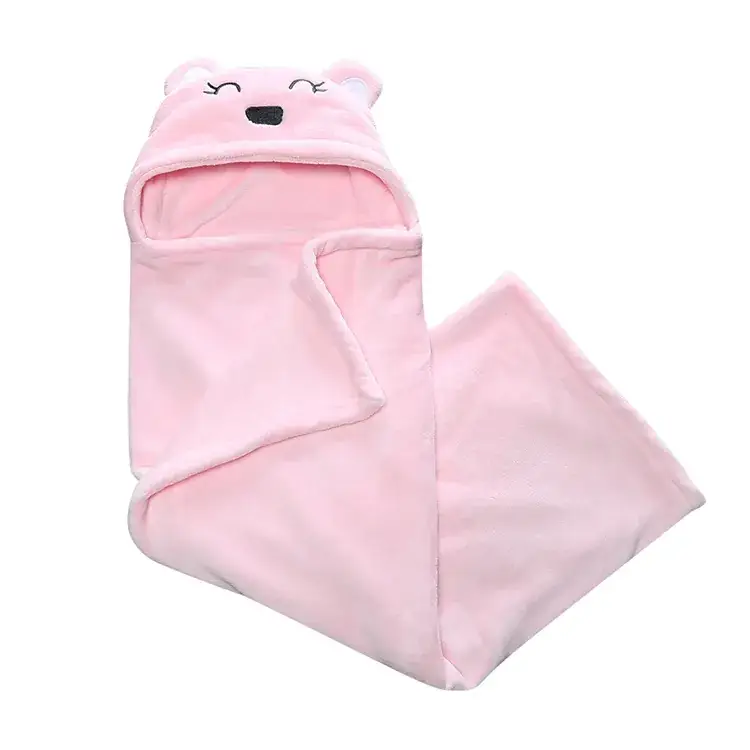 Newborn Bear Hug Blanket Light Blue Fleece