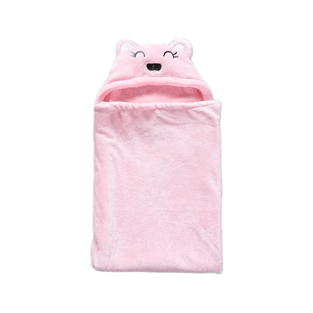 Newborn Bear Hug Blanket Light Blue Fleece