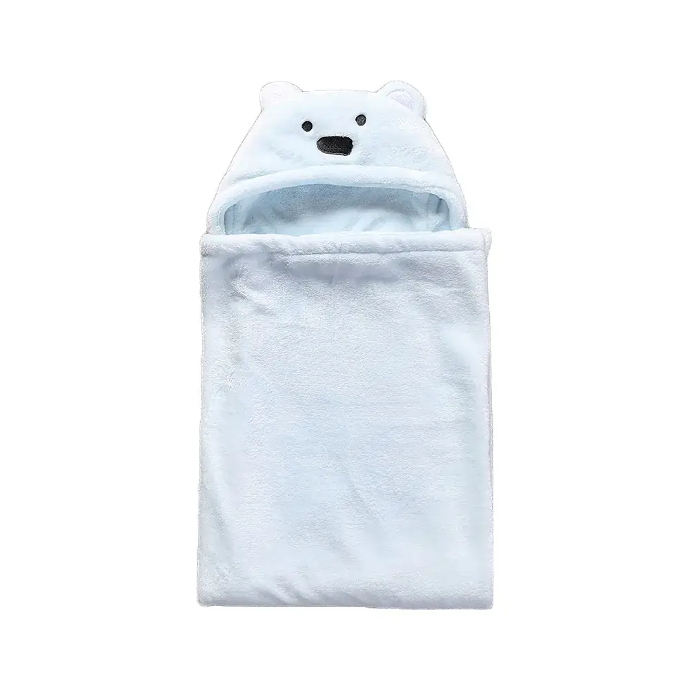 Newborn Bear Hug Blanket Light Blue Fleece