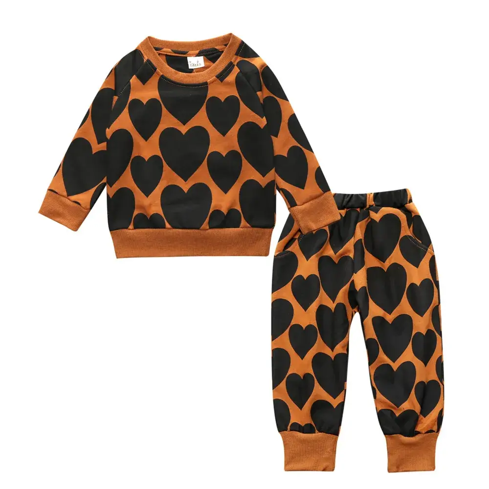 Baby Heart Print Cotton Suit Medium Small - Image 8