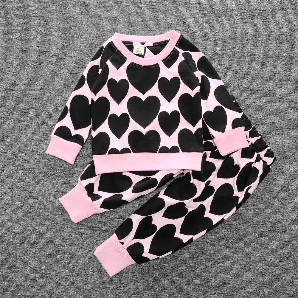 Baby Heart Print Cotton Suit Medium Small - Image 2