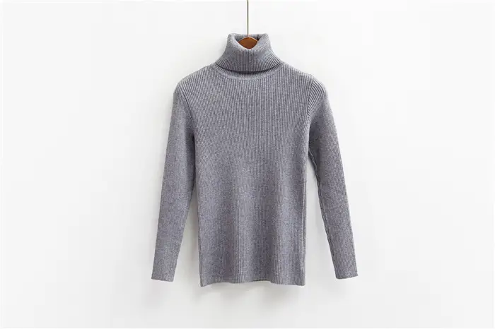 Black Thickened Korean Style Turtleneck Sweater with Red Bag — feature 72