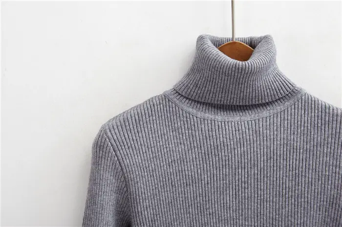 Black Thickened Korean Style Turtleneck Sweater with Red Bag — feature 73