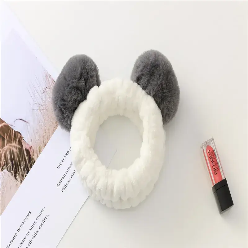 Double Hair Ball Hair Band Velvet Cute Bear Sweet Ball Hair Band - Image 6