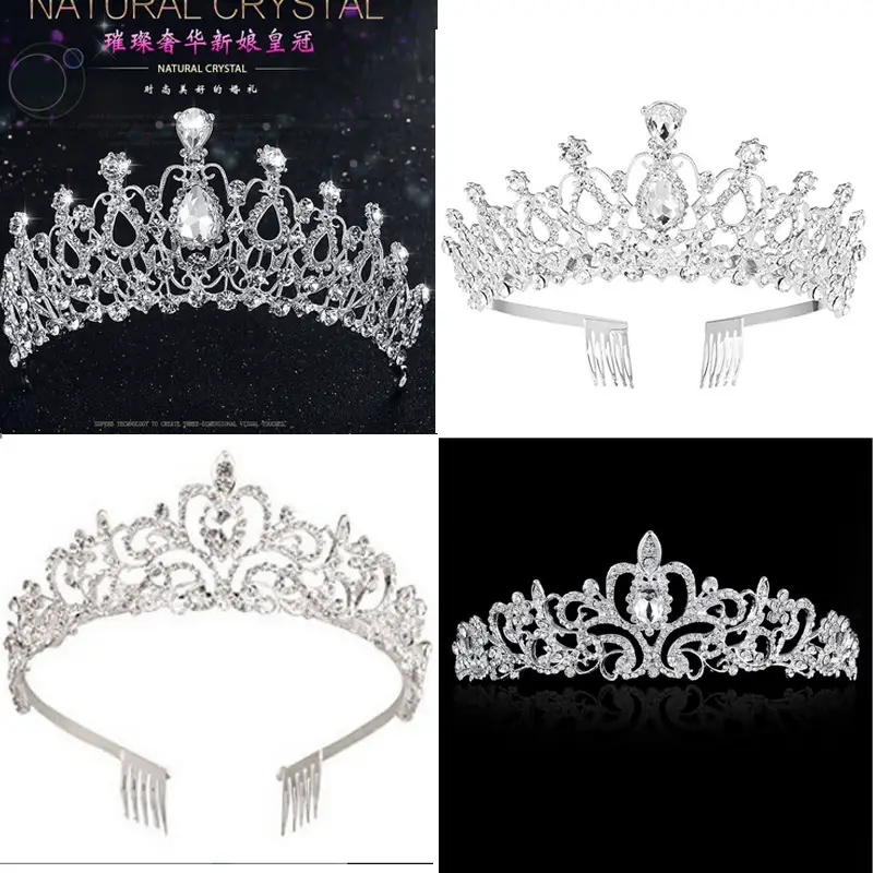 European & American Rhinestone Bridal Crown Headband