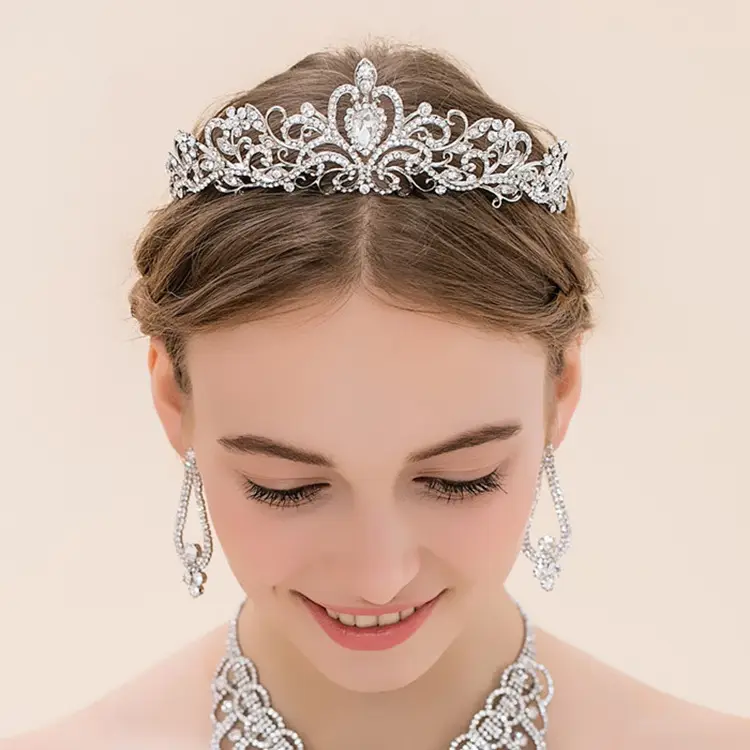 European & American Rhinestone Bridal Crown Headband