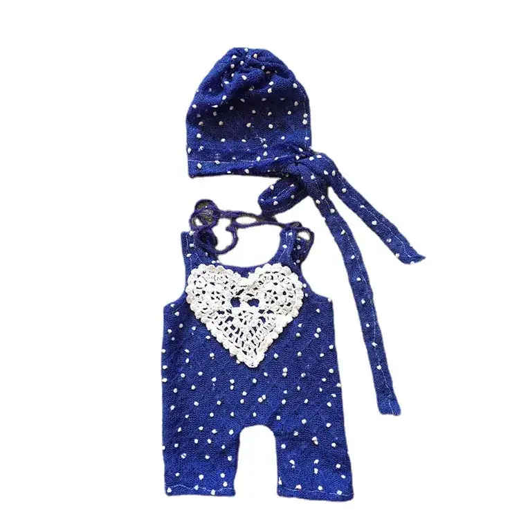 Baby Knitted Red Heart Hat Suit 2-Piece Autumn
