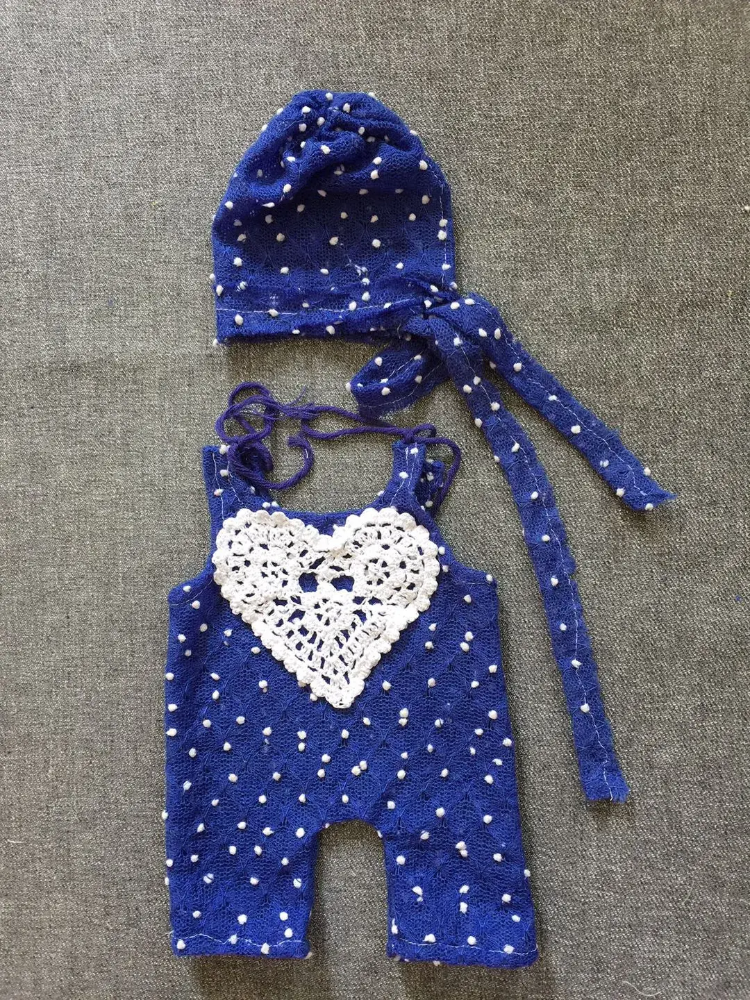 Baby Knitted Red Heart Hat Suit 2-Piece Autumn