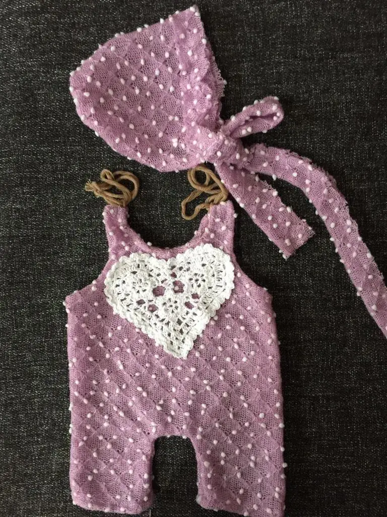 Baby Knitted Red Heart Hat Suit 2-Piece Autumn