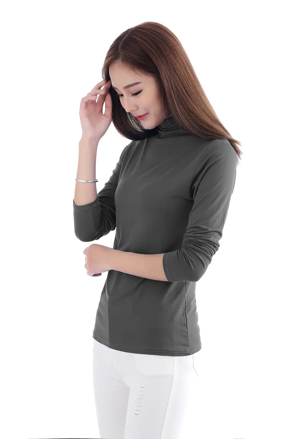Women's Teal High Collar Base Coat OM410 - Image 3