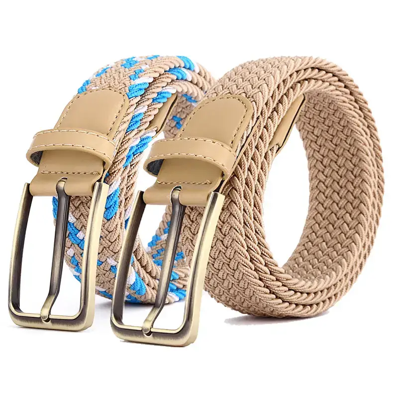 Brown Rectangular Alloy Buckle Belt for Men Women - Image 33