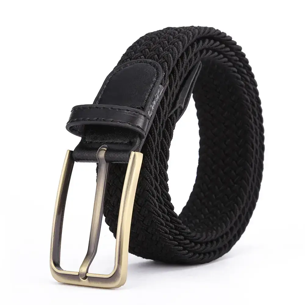 Brown Rectangular Alloy Buckle Belt for Men Women