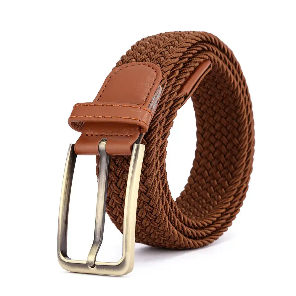 Brown Rectangular Alloy Buckle Belt for Men Women - Image 26