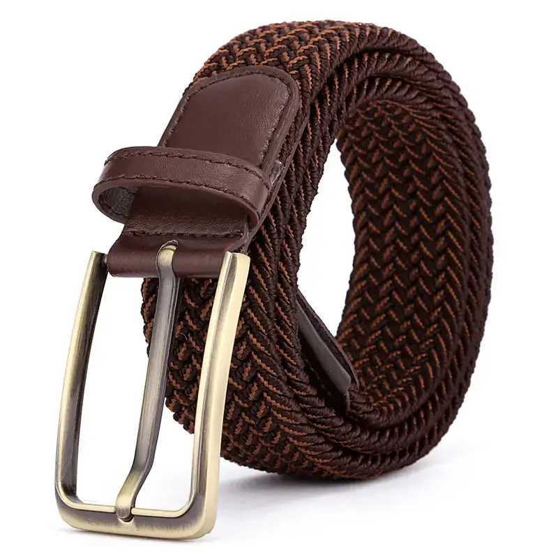 Brown Rectangular Alloy Buckle Belt for Men Women - Image 3