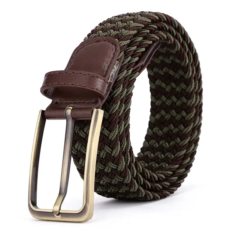 Brown Rectangular Alloy Buckle Belt for Men Women - Image 5