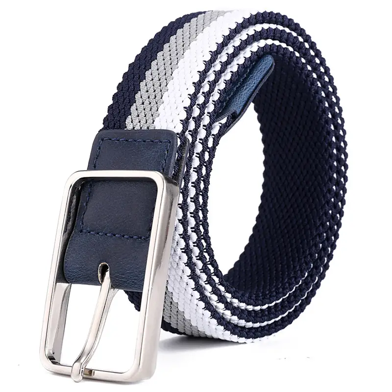 Brown Braided Elastic Belt for Men Women - Image 4