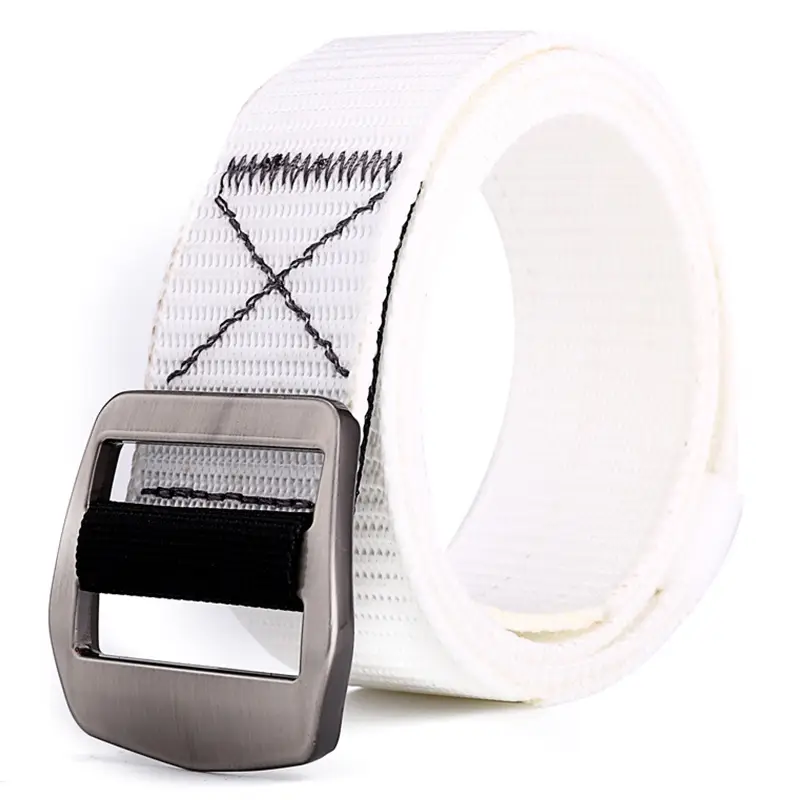 Brown Nylon Sports Belt with Silver Buckle - Image 9