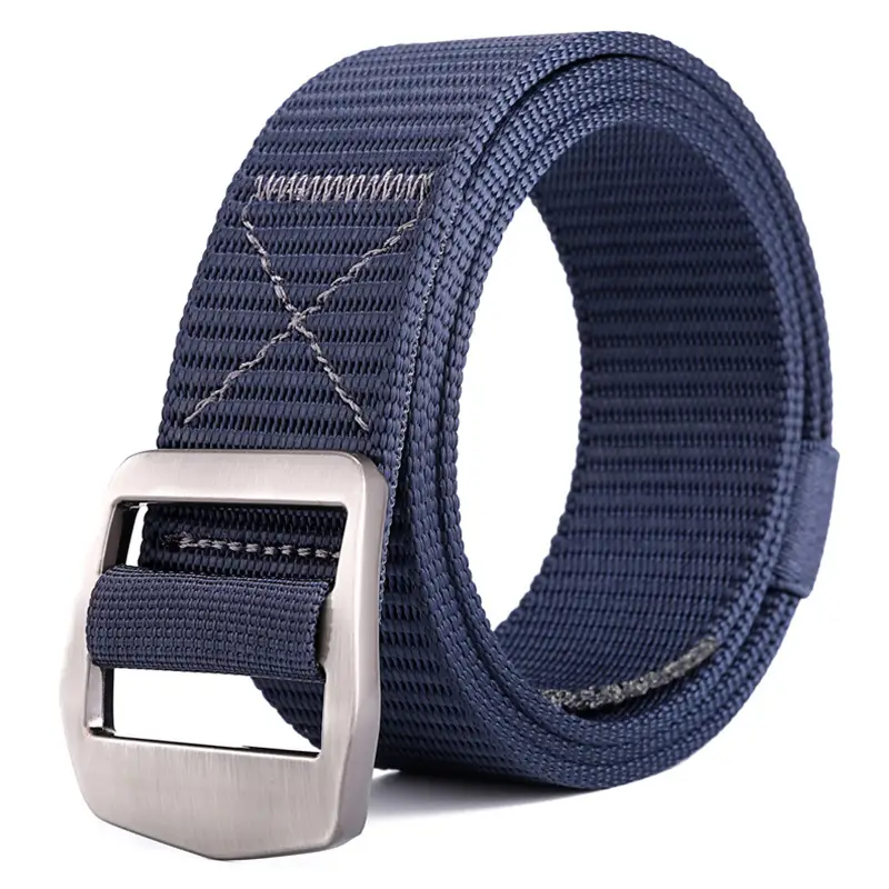 Brown Nylon Sports Belt with Silver Buckle - Image 3