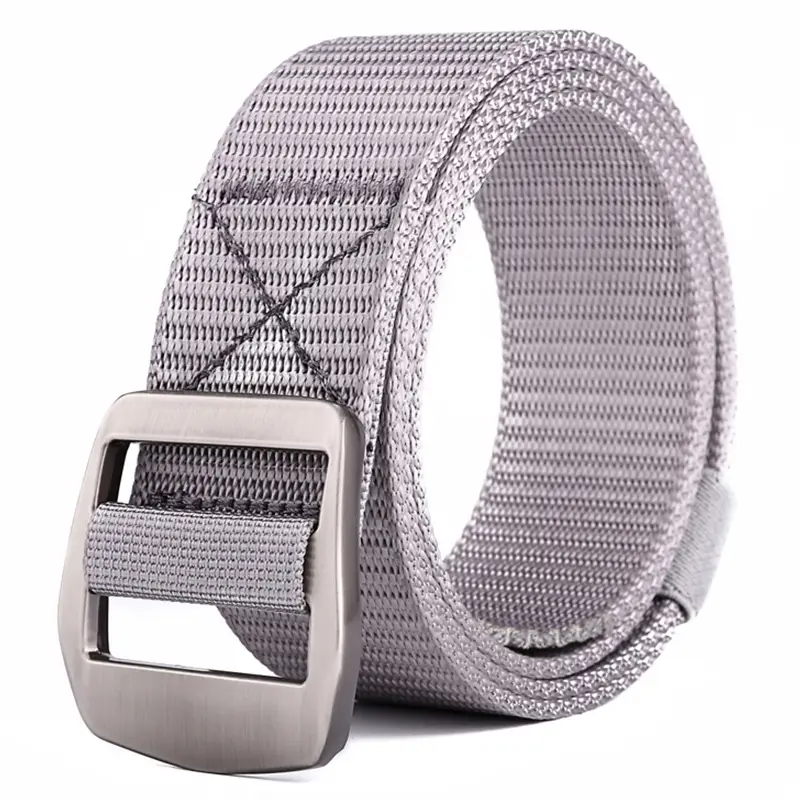 Brown Nylon Sports Belt with Silver Buckle - Image 5