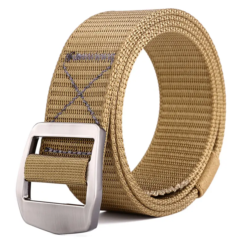 Brown Nylon Sports Belt with Silver Buckle - Image 6