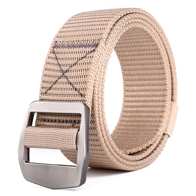 Brown Nylon Sports Belt with Silver Buckle - Image 7
