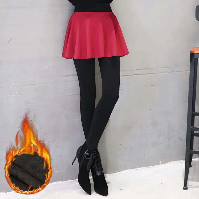 Red Fake Skirt with Black Tights & Heels - Image 4