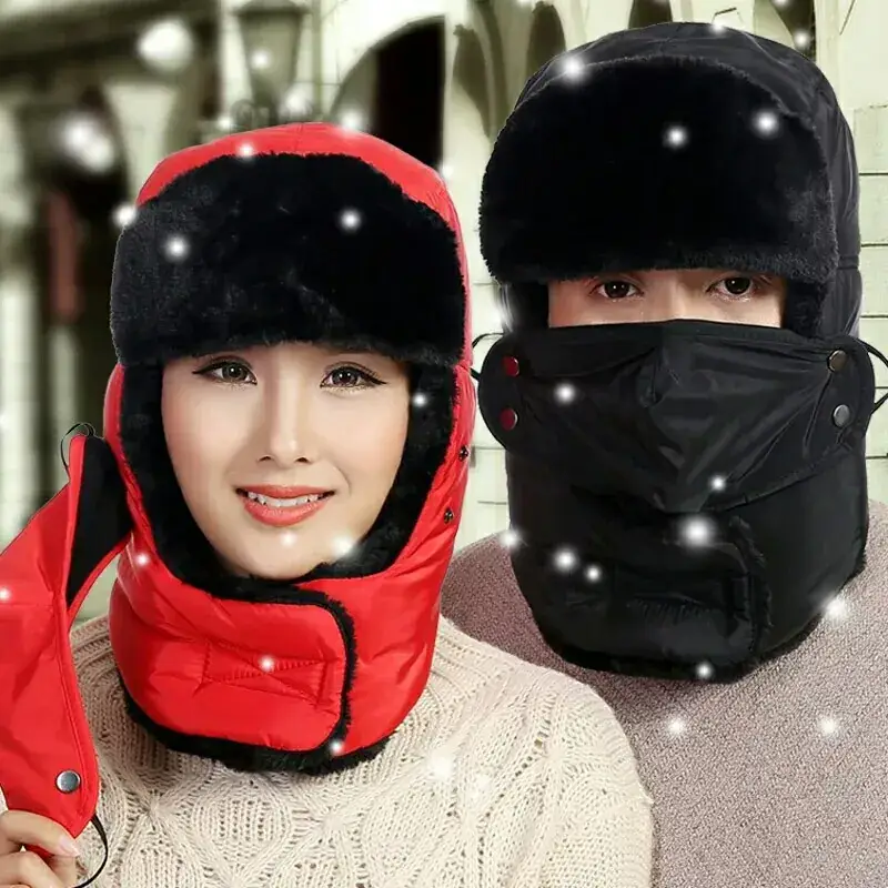 Men's Red Winter Ear Protection Hat with Fleece Lining - Image 7