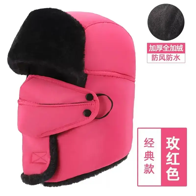 Men's Red Winter Ear Protection Hat with Fleece Lining - Image 5