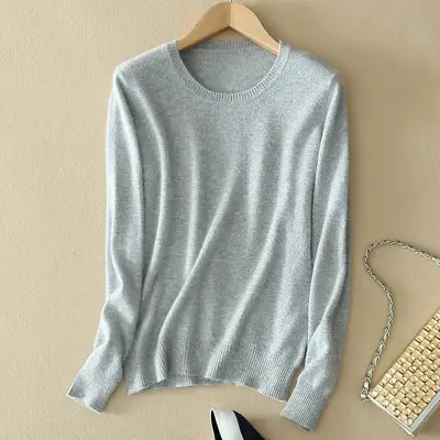 Women Knitted Sweater Solid Color Slim Fit - Image 10